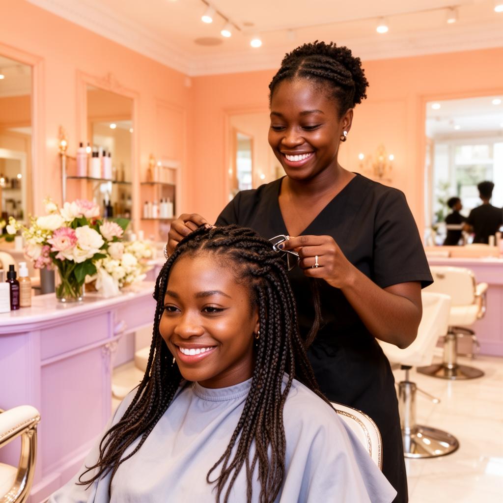 Faceflair stylist caring for a client in the salon